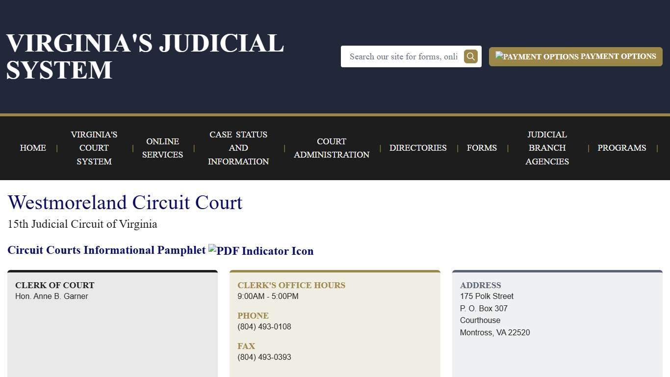 Westmoreland Circuit Court Virginia Court System