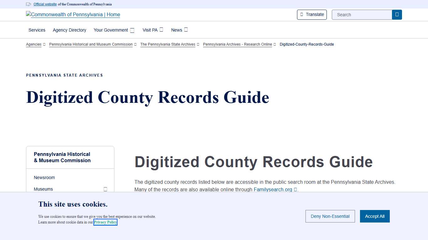 Digitized-County-Records-Guide Commonwealth of Pennsylvania